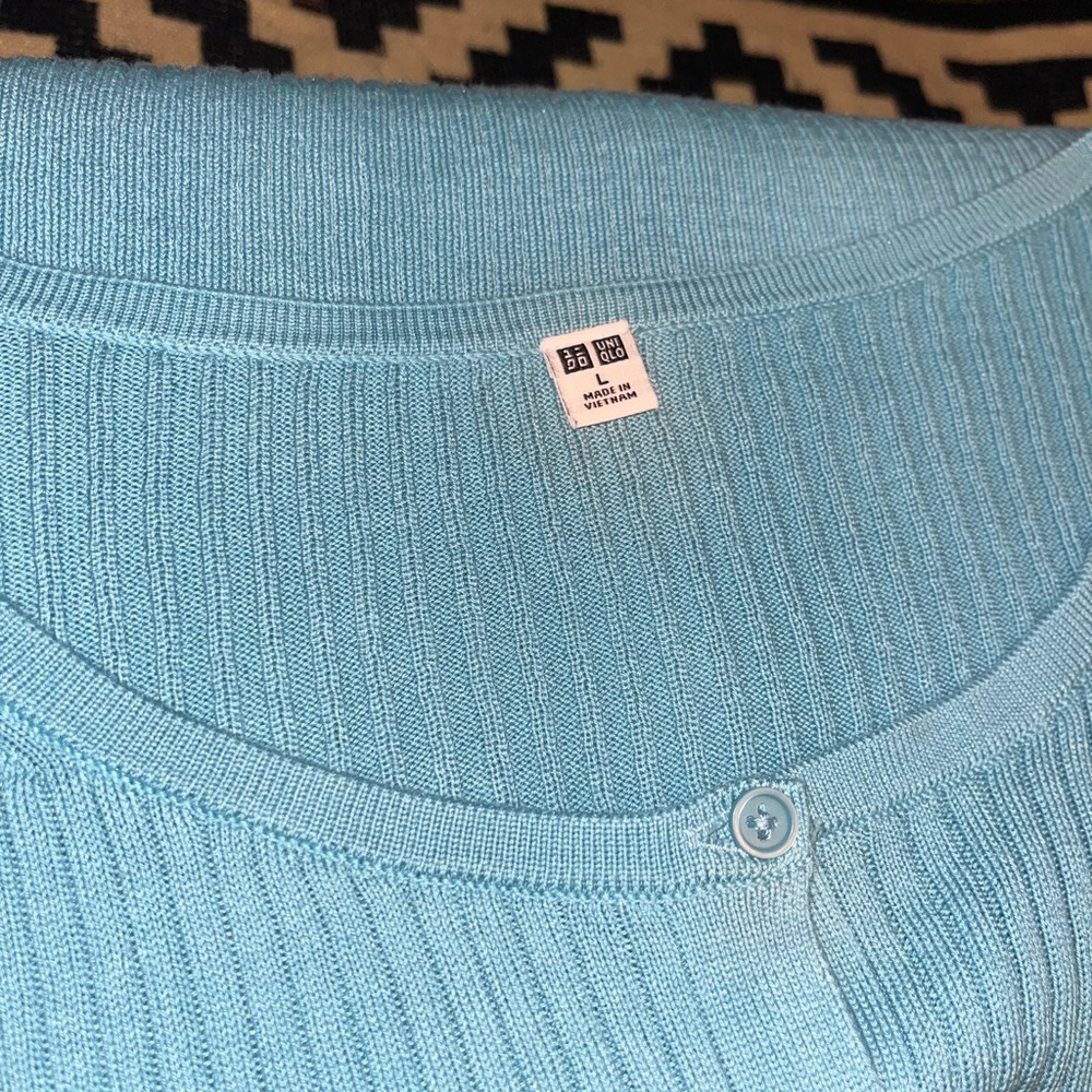 Uniqlo UV Protection Crew Neck Ribbed Cropped Cardigan - Picture 10 of 13
